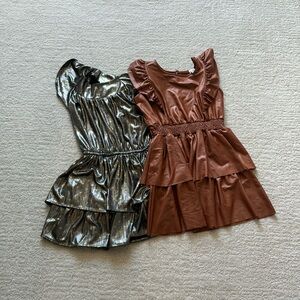 Cute burnt orange dress and cute silver and gold dress for girls